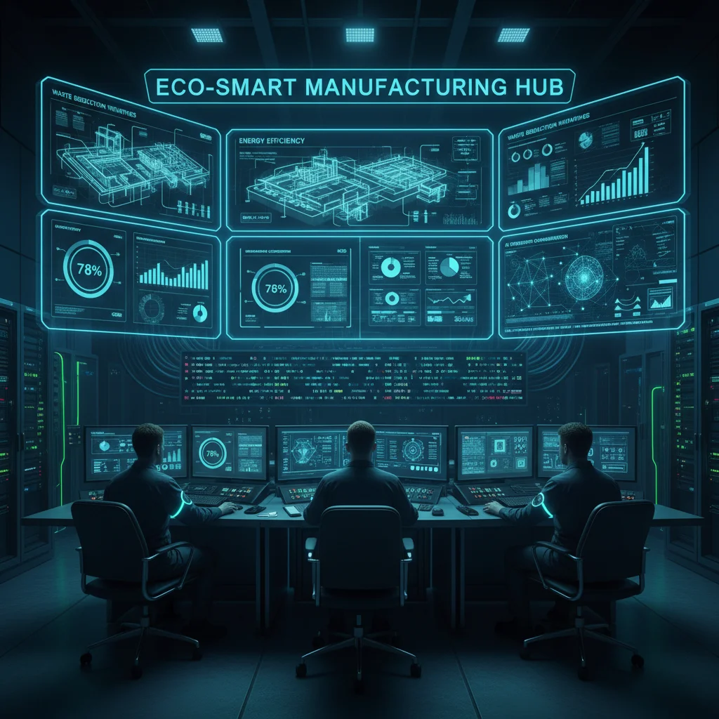 AI-driven control room monitoring sustainable manufacturing processes