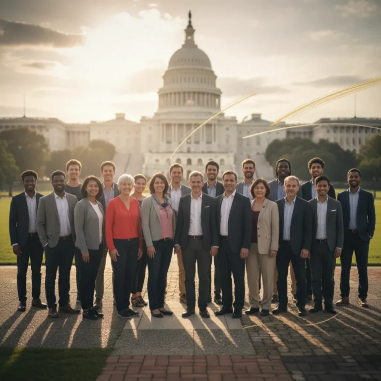 Diverse Americans reflecting policy impact on national identity