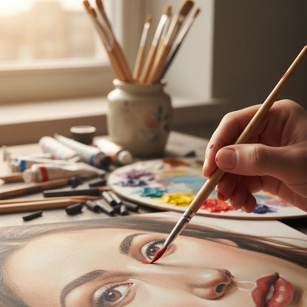 Artist hand painting, unique style