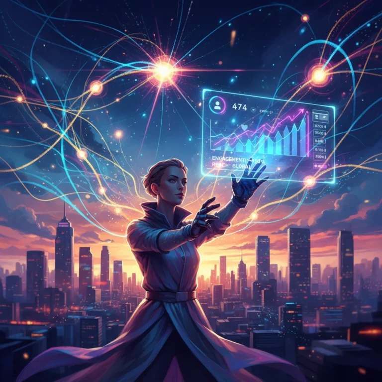 Artist navigating complex social media algorithms to boost online reach and engagement in 2026.
