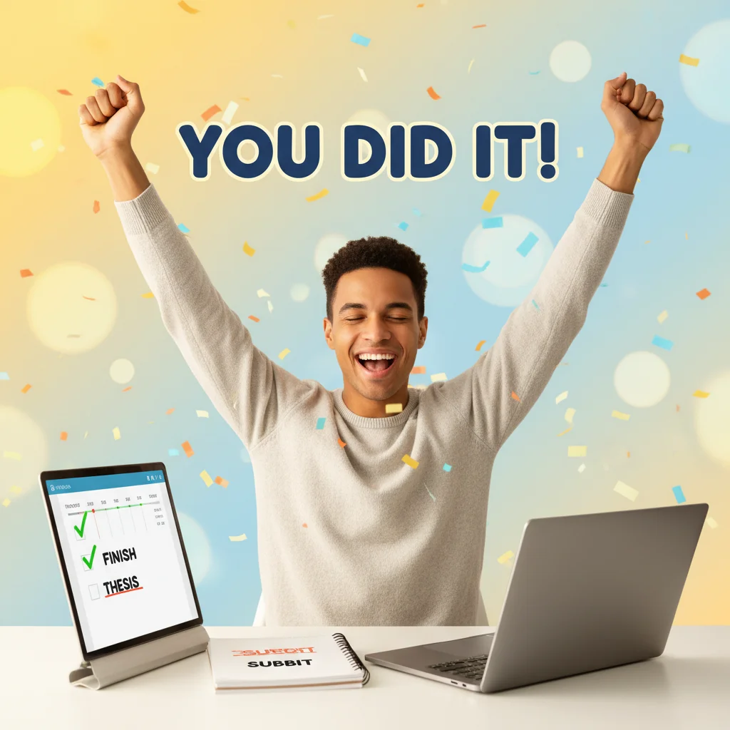 Person celebrating a small victory after completing a task