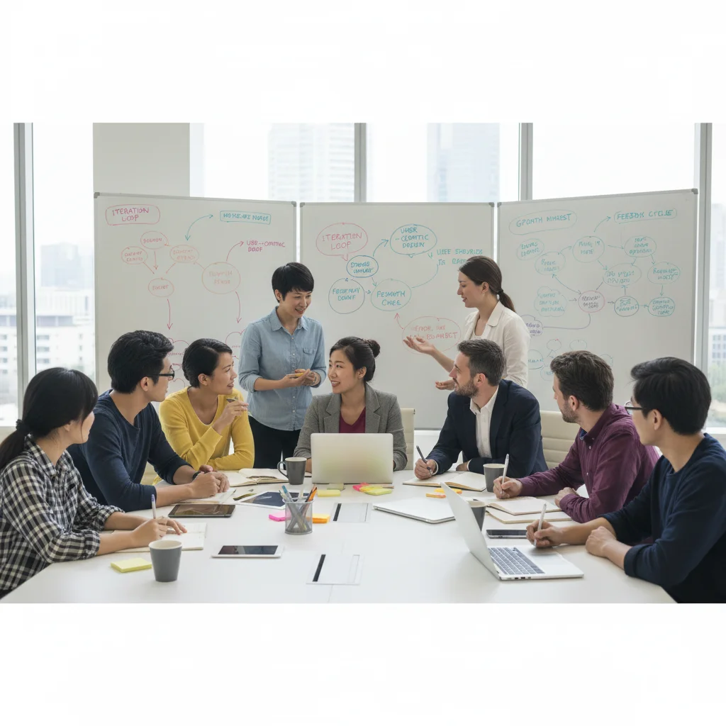 Diverse team collaborating and brainstorming, demonstrating active listening and continuous learning in a professional setting.