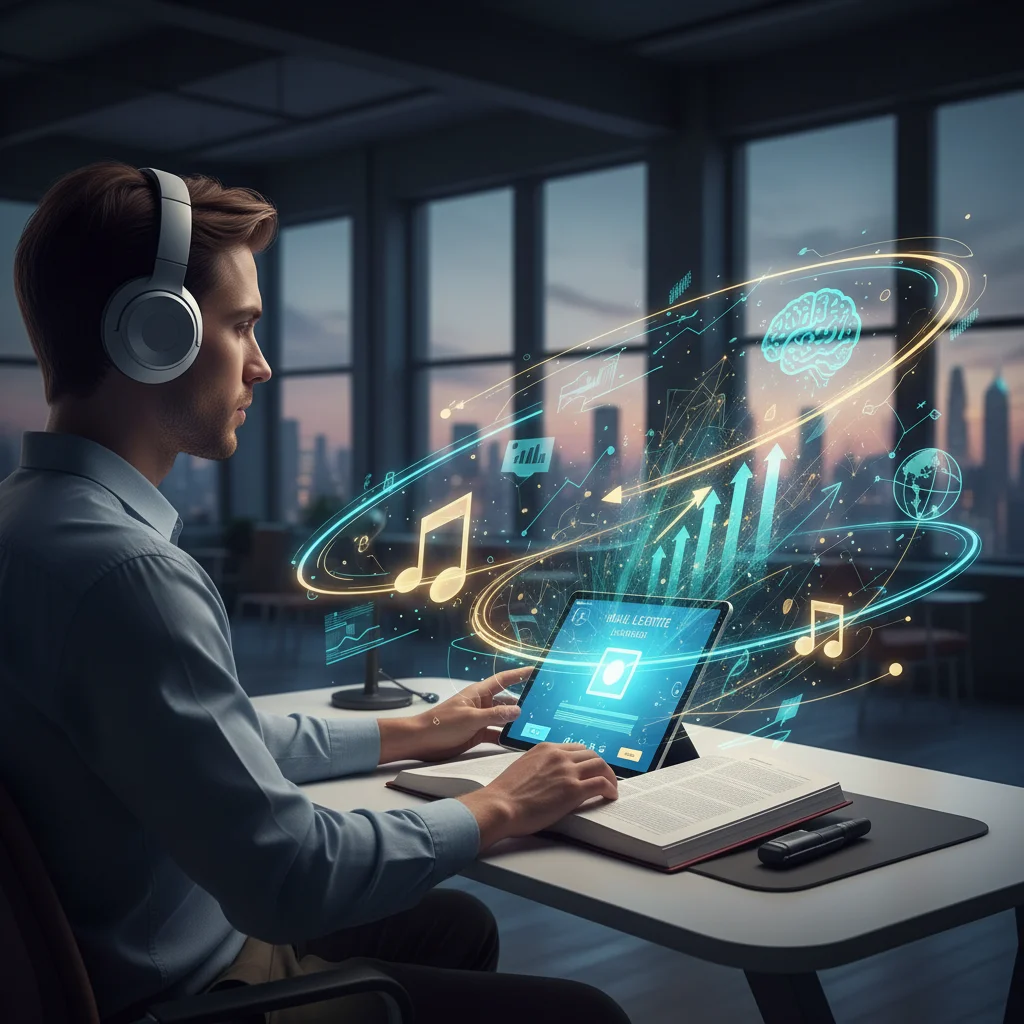 Person actively learning new skills and acquiring knowledge