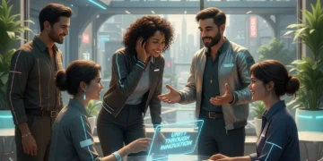 People communicating effectively, building strong relationships in a modern setting.