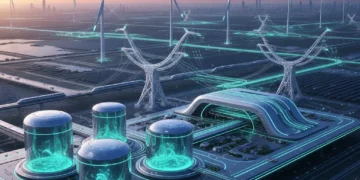 Futuristic sustainable energy storage facility with renewables