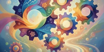 Gears turning, symbolizing the smooth process of habit formation and positive change.