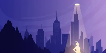 Illustration of a person gaining confidence and overcoming imposter syndrome, shedding self-doubt