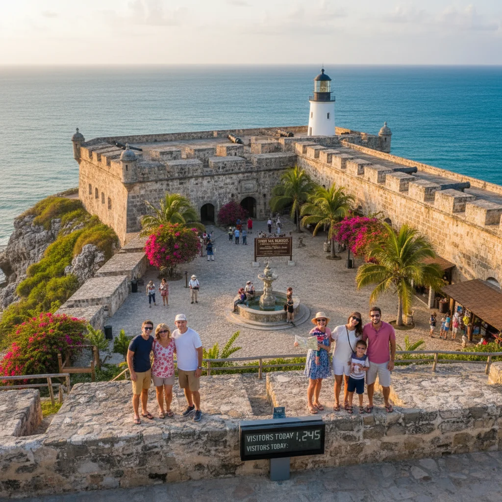 Tourists exploring a historic American landmark.
