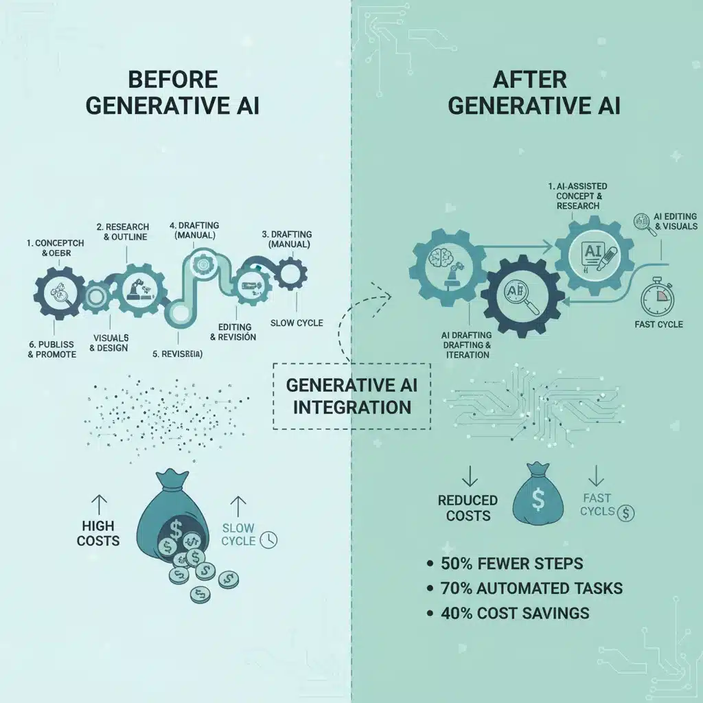 Workflow optimization with generative AI in content production